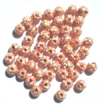 50 4mm Round Bright Copper Stardust Metal Beads